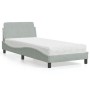 Bett mit hellgrauer Samtmatratze 90x200 cm von vidaXL, Betten und Lattenroste - Ref: Foro24-3208331, Preis: 236,11 €, Rabatt: %