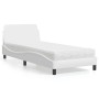 Bed with white synthetic leather mattress 90x200 cm by vidaXL, Beds and slatted bases - Ref: Foro24-3208338, Price: 238,10 €,...