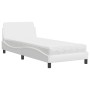Bett mit weißer Kunstledermatratze 90x200 cm von vidaXL, Betten und Lattenroste - Ref: Foro24-3208338, Preis: 238,79 €, Rabat...