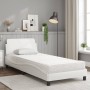 Bett mit weißer Kunstledermatratze 90x200 cm von vidaXL, Betten und Lattenroste - Ref: Foro24-3208338, Preis: 238,79 €, Rabat...