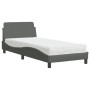 Bed with dark gray fabric mattress 90x200 cm by vidaXL, Beds and slatted bases - Ref: Foro24-3208325, Price: 237,32 €, Discou...