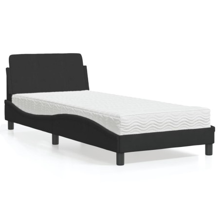 Bett mit schwarzer Samtmatratze 90x200 cm von vidaXL, Betten und Lattenroste - Ref: Foro24-3208333, Preis: 258,98 €, Rabatt: %