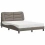 Bed with taupe gray fabric mattress 120x200 cm by vidaXL, Beds and slatted bases - Ref: Foro24-3208524, Price: 391,80 €, Disc...