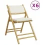 Faltbare Bistrostühle mit Kissen, 6 Stück, weiß-cremefarbenes Bambus von vidaXL, Gartenstühle - Ref: Foro24-3208924, Preis: 3...