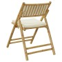 Sillas de bistró plegables con cojines 6 uds bambú blanco crema by vidaXL, Garden chairs - Ref: Foro24-3208924, Price: 368,92...