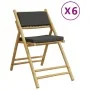 Faltbare Bistrostühle mit Kissen, 6 Stück, dunkelgrauer Bambus. von vidaXL, Gartenstühle - Ref: Foro24-3208926, Preis: 375,48...