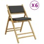 Faltbare Bistrostühle mit Kissen, 6 Stück, dunkelgrauer Bambus. von vidaXL, Gartenstühle - Ref: Foro24-3208926, Preis: 340,60...