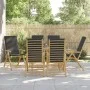 Faltbare, verstellbare Gartenstühle mit 6 grauen Bambus-Kissen. von vidaXL, Gartenstühle - Ref: Foro24-3208930, Preis: 639,33...