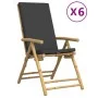 Faltbare, verstellbare Gartenstühle mit 6 grauen Bambus-Kissen. von vidaXL, Gartenstühle - Ref: Foro24-3208930, Preis: 639,33...