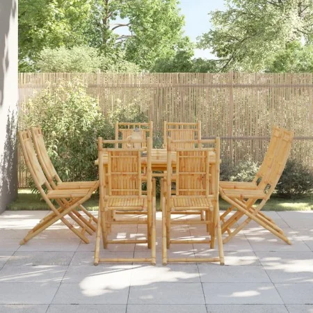Sillas de jardín plegables 8 unidades bambú 46x66x99 cm de vidaXL, Sillas de jardín - Ref: Foro24-3278513, Precio: 628,41 €, ...