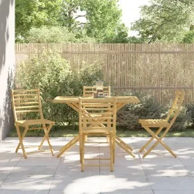 5-teiliges Garten-Esszimmerset aus Bambus von vidaXL, Gartensets - Ref: Foro24-3278530, Preis: 345,20 €, Rabatt: %