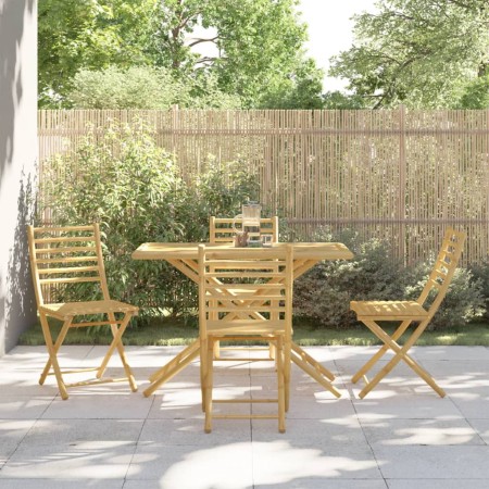 5-teiliges Garten-Esszimmerset aus Bambus von vidaXL, Gartensets - Ref: Foro24-3278530, Preis: 348,21 €, Rabatt: %