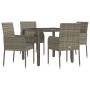 5-piece garden dining set with gray synthetic rattan cushions by vidaXL, Garden sets - Ref: Foro24-3185006, Price: 316,96 €, ...