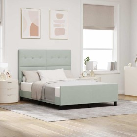 Estructura de cama Gris claro 160 x 200 cm Terciopelo
