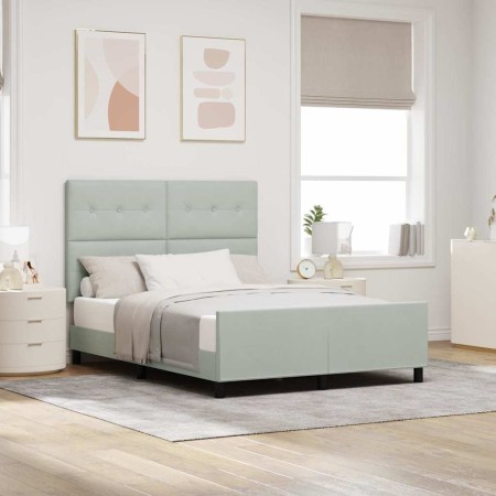 Estructura de cama Gris claro 160 x 200 cm Terciopelo