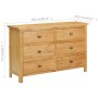 Cajonera de madera de roble macizo 105x33,5x73 cm | Foro24.es | Tu tienda online para hogar, jardín y más Foro24.es