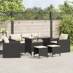 Set de sofás de jardín 6 piezas y cojines ratán sintético negro by vidaXL, Garden sets - Ref: Foro24-3213548, Price: 499,17 €...