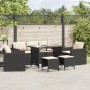 Set de sofás de jardín 6 piezas y cojines ratán sintético negro by vidaXL, Garden sets - Ref: Foro24-3213548, Price: 469,41 €...