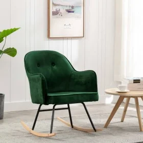 Silla de comedor de terciopelo verde oscuro de vidaXL, Mecedoras - Ref: Foro24-289520, Precio: 105,40 €, Descuento: %