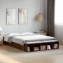 Oak brown engineered wood bed frame 150x200 cm by vidaXL, Beds and slatted bases - Ref: Foro24-3280565, Price: 175,66 €, Disc...
