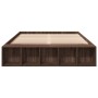 Oak brown engineered wood bed frame 150x200 cm by vidaXL, Beds and slatted bases - Ref: Foro24-3280565, Price: 175,66 €, Disc...