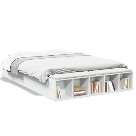 White engineered wood bed frame 160x200 cm by vidaXL, Beds and slatted bases - Ref: Foro24-3280552, Price: 199,25 €, Discount: %