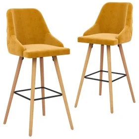 Kitchen stools 2 units yellow velvet by vidaXL, Kitchen stools - Ref: Foro24-289470, Price: 174,74 €, Discount: %