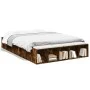 Smoked oak engineered wood bed frame 140x190cm by vidaXL, Beds and slatted bases - Ref: Foro24-3280584, Price: 136,45 €, Disc...