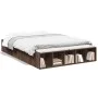 Oak brown engineered wood bed frame 120x190 cm by vidaXL, Beds and slatted bases - Ref: Foro24-3280600, Price: 128,43 €, Disc...