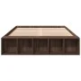Oak brown engineered wood bed frame 120x190 cm by vidaXL, Beds and slatted bases - Ref: Foro24-3280600, Price: 128,43 €, Disc...