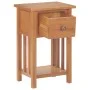 Solid oak wood magazine table with drawer 35x27x55 cm by vidaXL, Side tables - Ref: Foro24-289182, Price: 97,53 €, Discount: %