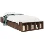 Estructura de cama madera de ingeniería marrón roble 90x190 cm de vidaXL, Camas y somieres - Ref: Foro24-3280621, Precio: 103...