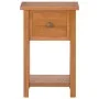 Solid oak wood magazine table with drawer 35x27x55 cm by vidaXL, Side tables - Ref: Foro24-289182, Price: 97,53 €, Discount: %