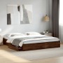 Eichenbraunes Holzwerkstoffbett mit Schubladen 200x200 cm von vidaXL, Betten und Lattenroste - Ref: Foro24-3280635, Preis: 19...