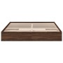 Cama con cajones madera ingeniería marrón roble 200x200 cm de vidaXL, Camas y somieres - Ref: Foro24-3280635, Precio: 197,17 €