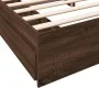 Oak brown engineered wood bed with drawers 200x200 cm by vidaXL, Beds and slatted bases - Ref: Foro24-3280635, Price: 194,87 ...