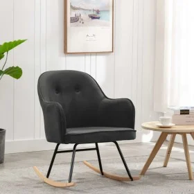 Silla mecedora de terciopelo gris oscuro de vidaXL, Mecedoras - Ref: Foro24-289900, Precio: 115,25 €, Descuento: %