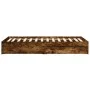 Smoked oak engineered wood bed with drawers 100x200 cm by vidaXL, Beds and slatted bases - Ref: Foro24-3280675, Price: 131,02...