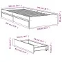 Smoked oak engineered wood bed with drawers 100x200 cm by vidaXL, Beds and slatted bases - Ref: Foro24-3280675, Price: 131,02...