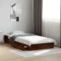 Oak brown engineered wood bed with drawers 100x200 cm by vidaXL, Beds and slatted bases - Ref: Foro24-3280677, Price: 133,69 ...
