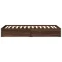 Oak brown engineered wood bed with drawers 100x200 cm by vidaXL, Beds and slatted bases - Ref: Foro24-3280677, Price: 133,69 ...