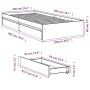 Oak brown engineered wood bed with drawers 100x200 cm by vidaXL, Beds and slatted bases - Ref: Foro24-3280677, Price: 133,69 ...