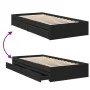 Black engineered wood bed with drawers 90x190 cm by vidaXL, Beds and slatted bases - Ref: Foro24-3280707, Price: 132,52 €, Di...