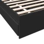 Black engineered wood bed with drawers 90x190 cm by vidaXL, Beds and slatted bases - Ref: Foro24-3280707, Price: 132,52 €, Di...