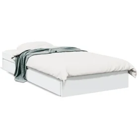 White engineered wood bed with drawers 75x190 cm by vidaXL, Beds and slatted bases - Ref: Foro24-3280713, Price: 123,98 €, Di...
