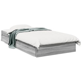 Sonoma gray engineered wood bed with drawers 75x190 cm by vidaXL, Beds and slatted bases - Ref: Foro24-3280718, Price: 124,76...