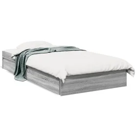 Sonoma gray engineered wood bed with drawers 75x190 cm by vidaXL, Beds and slatted bases - Ref: Foro24-3280718, Price: 123,25...