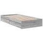 Sonoma gray engineered wood bed with drawers 75x190 cm by vidaXL, Beds and slatted bases - Ref: Foro24-3280718, Price: 123,25...