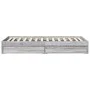 Sonoma gray engineered wood bed with drawers 75x190 cm by vidaXL, Beds and slatted bases - Ref: Foro24-3280718, Price: 123,25...