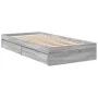 Sonoma gray engineered wood bed with drawers 75x190 cm by vidaXL, Beds and slatted bases - Ref: Foro24-3280718, Price: 123,25...